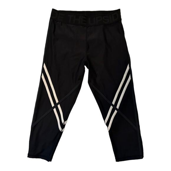 The Upside Black and White Cropped Leggings Size 10 - Picture 2 of 11